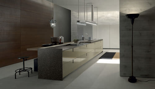 Contemporary kitchen - ICON - ERNESTOMEDA - wooden / island / with handle