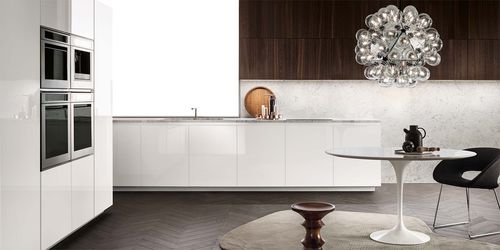 Contemporary kitchen - ONE - ERNESTOMEDA - marble / wooden / handleless