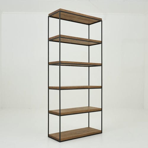 Contemporary shelf - URBAN - FLAMANT - oak / metal / black