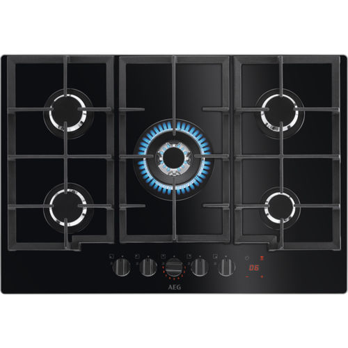 Gas cooktop - 8000 HKB75450NB - AEG - 5 burner / built-in / with knobs