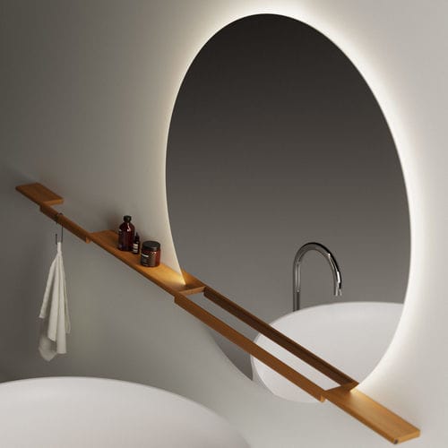 Wall-mounted bathroom mirror - PITCH - AGAPE - for sanitary facilities / modern / oval