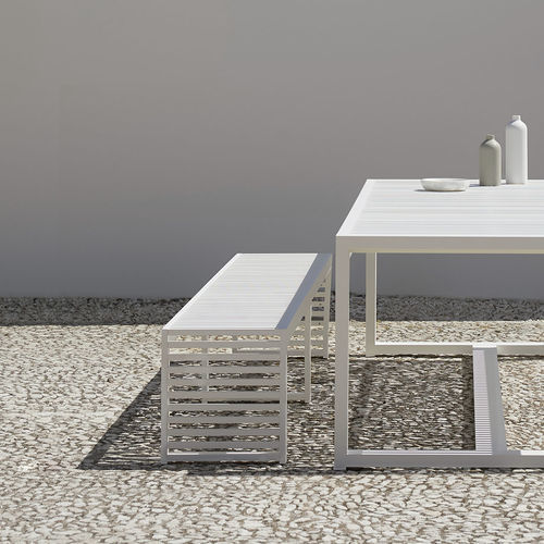 Contemporary garden bench - DNA - GANDIA BLASCO - anodized aluminum / thermo-lacquered aluminum / without backrest