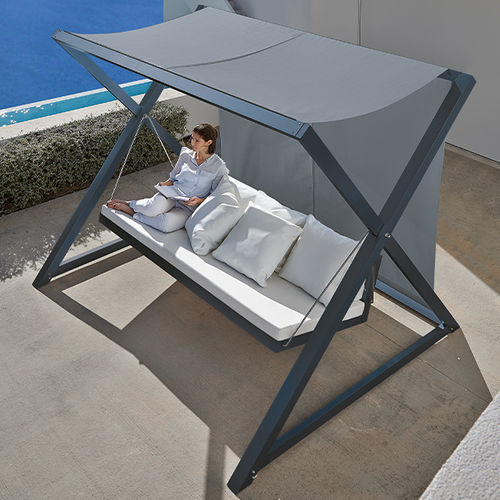 Water-repellent fabric swing seat - NAO-NAO - GANDIA BLASCO - anodized aluminum / thermo-lacquered aluminum / contract