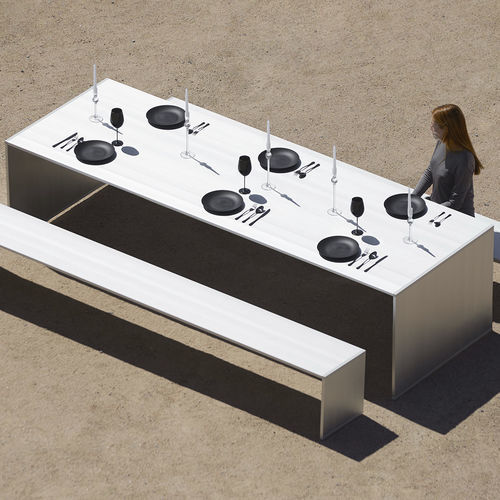 Contemporary dining table - GBMODULAR - GANDIA BLASCO - anodized aluminum / anodized aluminum base / rectangular