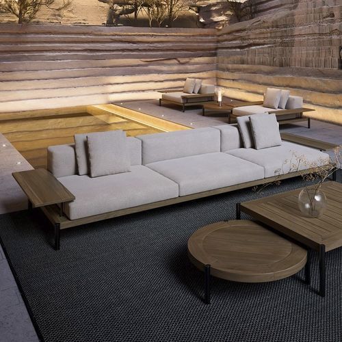 Contemporary sofa - LADEMADERA - GANDIA BLASCO - outdoor / water-repellent fabric / with armrests