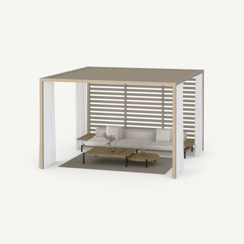 Self-supporting pergola - FLEX  - GANDIA BLASCO - aluminum / fabric canopy / with sliding canopy