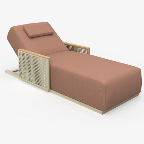 Original design sun lounger - BOSC - GANDIA BLASCO - perforated sheet metal / water-repellent fabric / aluminum