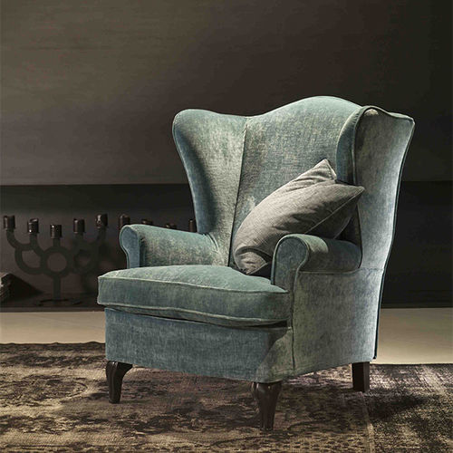 Traditional armchair - HAMPTON - VILLEVENETE BY GATTI - fabric / wooden / high-back