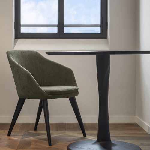 Design chair - SANDAY - VILLEVENETE BY GATTI - indoor / fabric / solid wood base