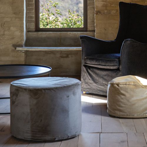 Design pouf - EASY - VILLEVENETE BY GATTI - fabric / wooden / round