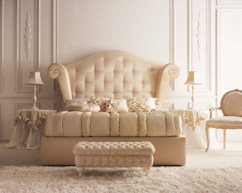 Double bed - PARIS - GIUSTI PORTOS - classic / fabric