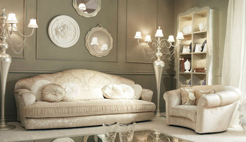 Classic sofa - ISCHIA - GIUSTI PORTOS - velvet / beige / 3-seater