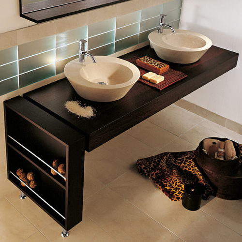 Countertop washbasin - CONCA - I CONCI - stone / double / round