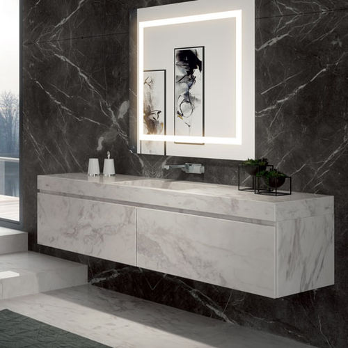 Wall-hung washbasin cabinet - LIDO - I CONCI - wooden / marble / contemporary