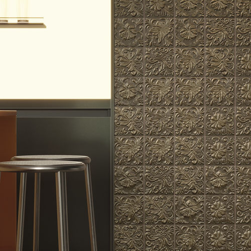 Porcelain stoneware tile - RELOADED - IRIS CERAMICA - travertine / bronze / textured