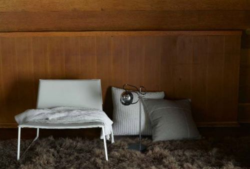 Contemporary fireside chair - YVES - IVANO REDAELLI - leather / steel / modular