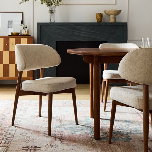 Contemporary chair - Hyde  - West Elm - indoor / fabric / solid wood