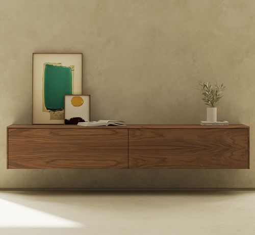 Sideboard with long legs - MALMÖ - punt mobles - wall-mounted / contemporary / oak