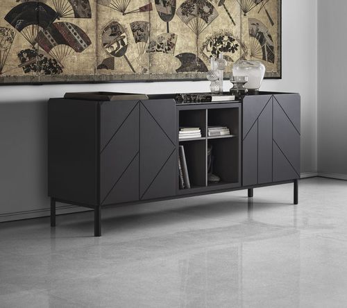 Contemporary sideboard - PICA - BONTEMPI CASA - wooden / lacquered metal / black
