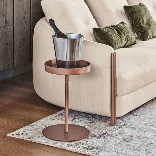 Contemporary coffee table - LIFT - BONTEMPI CASA - lacquered metal / crystal / engineered stone