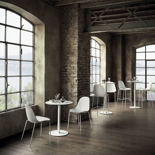 Contemporary high bar table - CLUB ALTO - BONTEMPI CASA - stainless steel / laminate / melamine