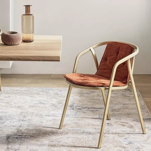 Contemporary garden chair - INES - BONTEMPI CASA - outdoor / fabric / lacquered metal