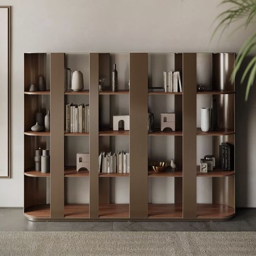 Wall-mounted bookcase - HELENA - BONTEMPI CASA - free-standing / room divider / organic design