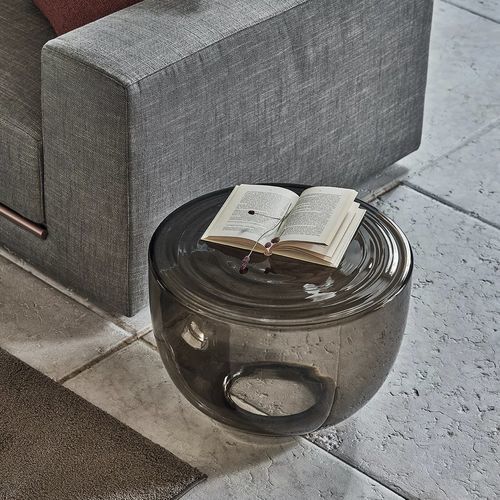 Contemporary coffee table - H2O - BONTEMPI CASA - blown glass / metal / brass
