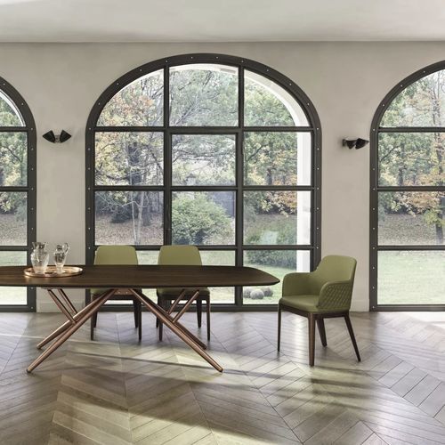 Contemporary chair - MARGOT - BONTEMPI CASA - indoor / solid wood / metal base