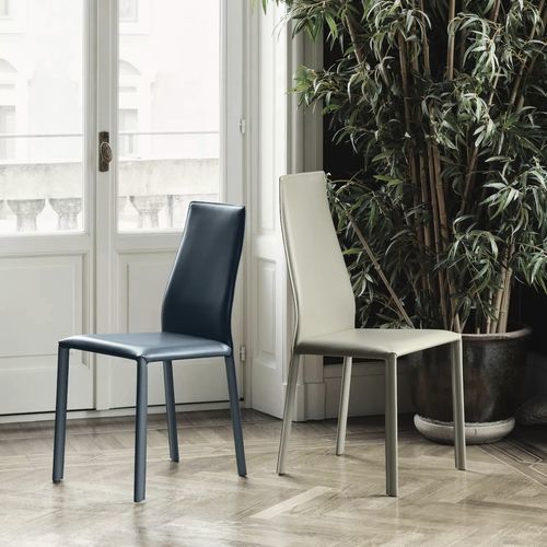 Contemporary chair - DALILA - BONTEMPI CASA - indoor / leather / metal base