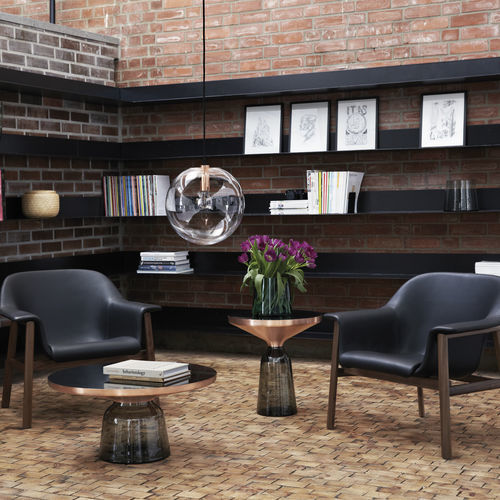 Contemporary coffee table - BELL SPECIAL EDITION - CLASSICON - copper / brass / lacquered glass
