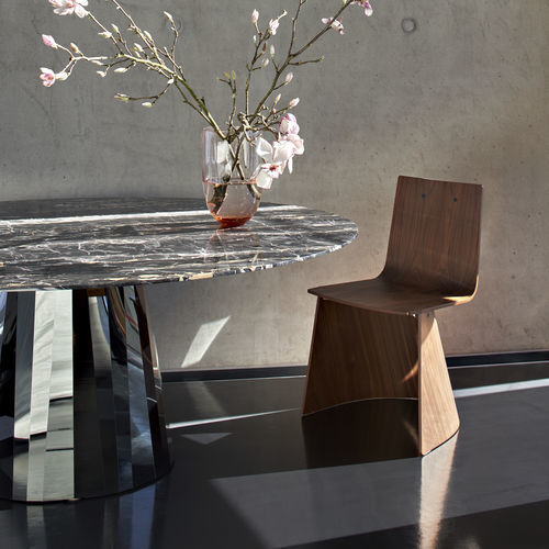 Original design chair - VENUS  - CLASSICON - indoor / leather / wood veneer
