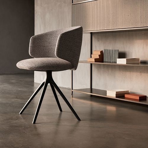 Contemporary chair - UNIVERSAL COLLECTION - MDF Italia - indoor / fabric / cast aluminum base