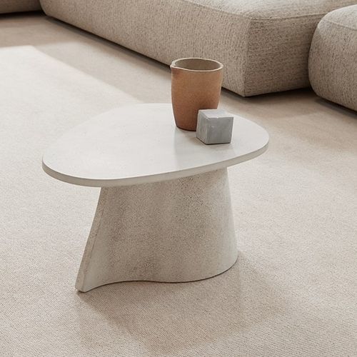 Contemporary coffee table - FOSSIL - MDF Italia - cement / cement base / central base