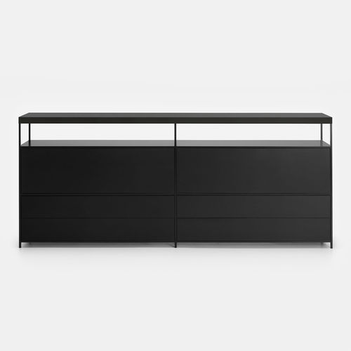 Contemporary sideboard - MINIMA 3.0 - MDF Italia - walnut / plywood / with drawers
