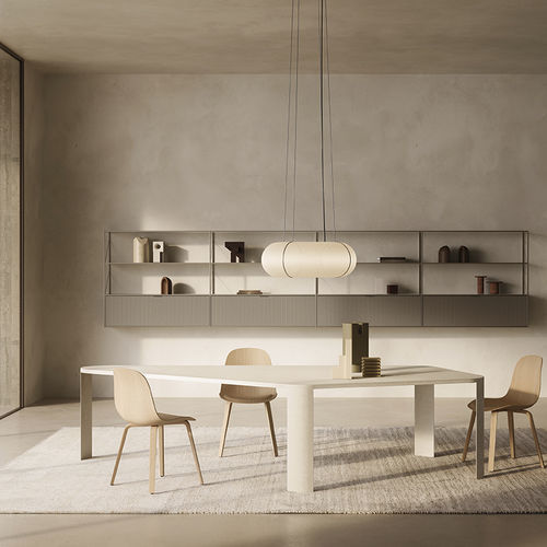 Contemporary table - BONNET - MDF Italia - composite / metal base / rectangular