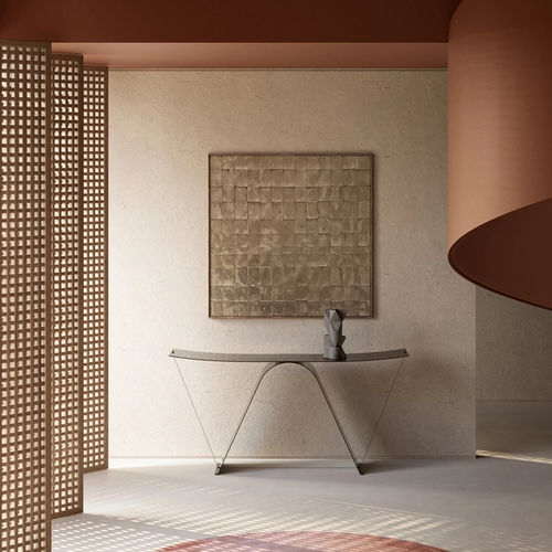 Modern side table - EQUILIBRIUM CONSOLE - MDF Italia - sheet steel / curved / home