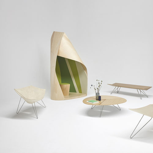 Acoustic privacy office space - PATKAU HUT - Nienkamper - 2 person / plywood / wood veneer