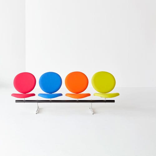 Metal beam chair - LOLLIPOP - Nienkamper - textile / tandem / 3-seater
