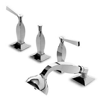 Double-handle shower mixer tap - ZB SERIES - ZUCCHETTI - for bathtub / deck mounted / chromed metal
