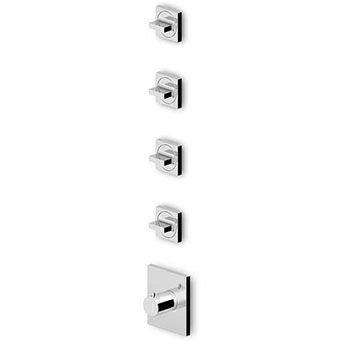Double-handle shower mixer tap - ZA5662 - ZUCCHETTI - built-in / thermostatic / chromed metal