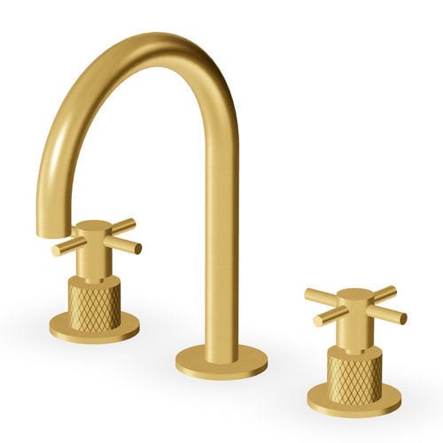 Double-handle washbasin mixer tap - ZHM515 series - ZUCCHETTI - countertop / stainless steel / bathroom