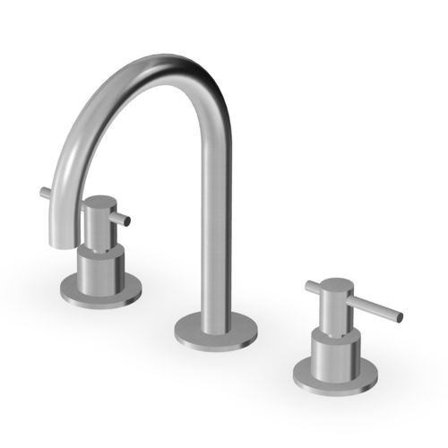 Double-handle washbasin mixer tap - ZHL515 series - ZUCCHETTI - countertop / stainless steel / bathroom