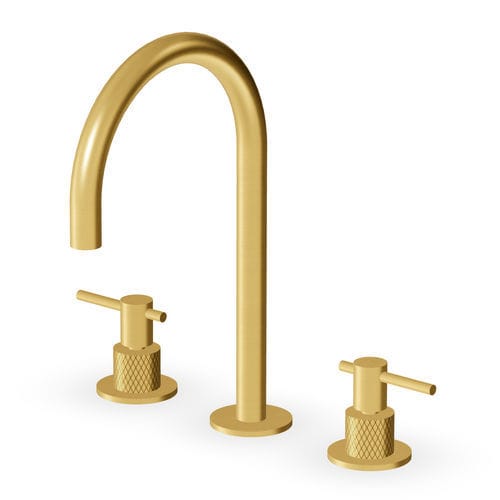 Double-handle washbasin mixer tap - ZHL516 series - ZUCCHETTI - countertop / stainless steel / bathroom