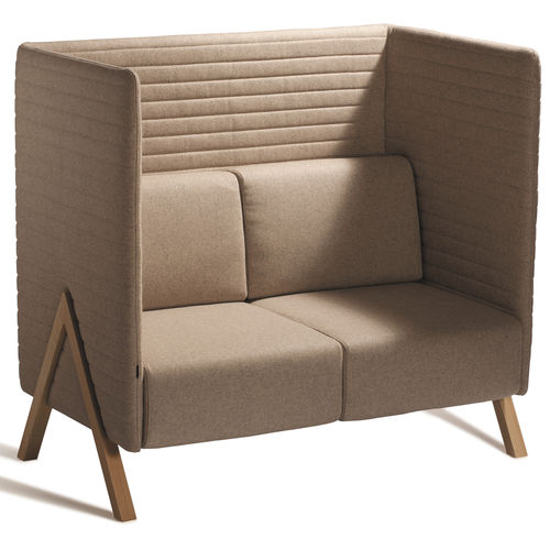 Contemporary sofa - VISION - CAPDELL - fabric / high-back / gray
