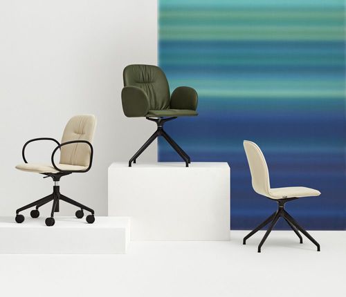Contemporary chair - LOOP - CAPDELL - indoor / fabric / aluminum base