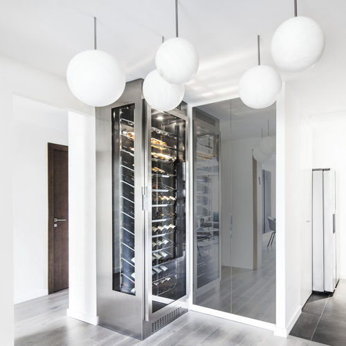 Free-standing wine cabinet - APPARTEMENT N - PROVINTECH - stainless steel / glazed / custom-made