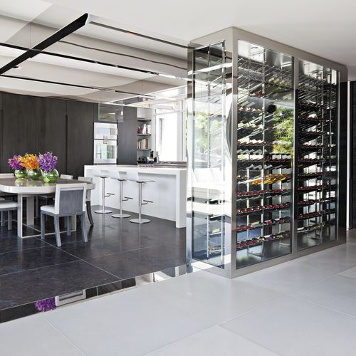 Built-in wine cabinet - VILLA L - PROVINTECH - stainless steel / glass / glazed