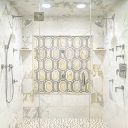 Natural stone tile - CAPRI GREY  - ARTISTIC TILE - polished / bathroom / wall