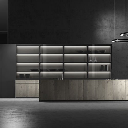 Contemporary kitchen - TEXTURA OCEANIC - MUEBLES DOCA - wooden / U-shaped / handleless